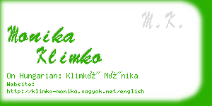 monika klimko business card